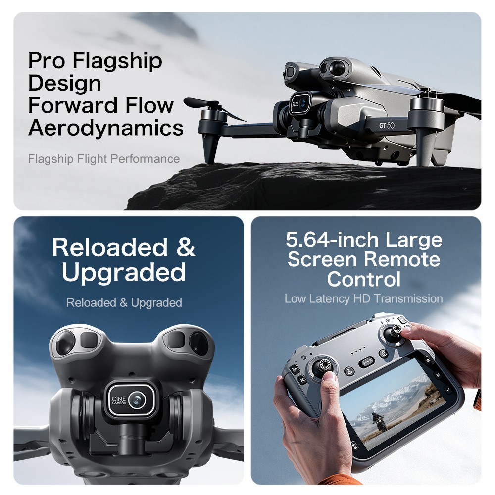 8K Dual Camera Brushless Drone with Screen Remote 5G WiFi Foldable RC Quadcopter