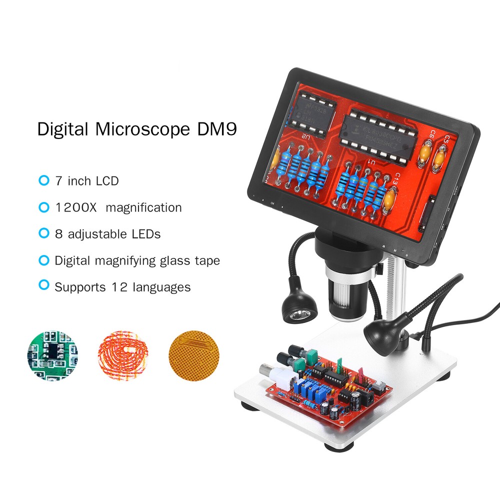 7-inch LCD Digital 1200X Microscope Rechargeable Microscope Video Camera