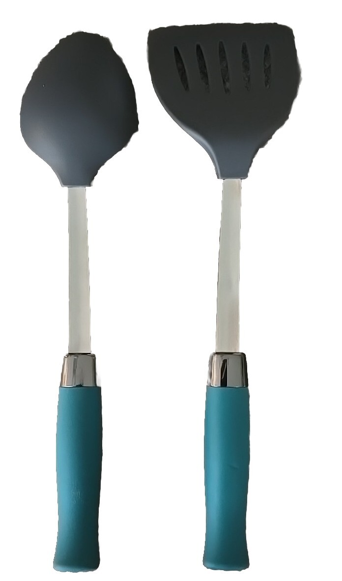 Pioneer Woman 5 Piece Set ~ Nylon Spoon ~ Slotted Turner ~ 3-Felt Protectors (2)