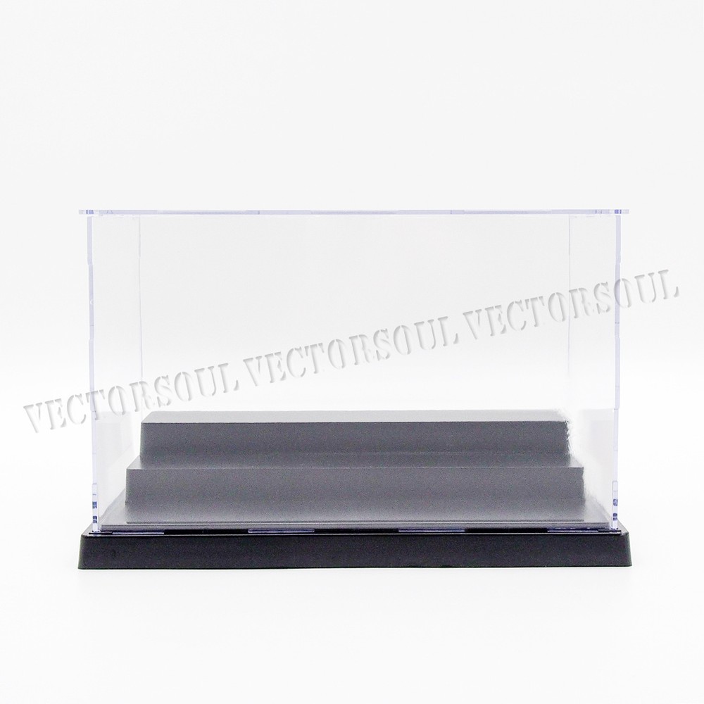 US 8.8"L Acrylic Display Box 3 Steps Plastic Base Case Self-Install Dustproof UV