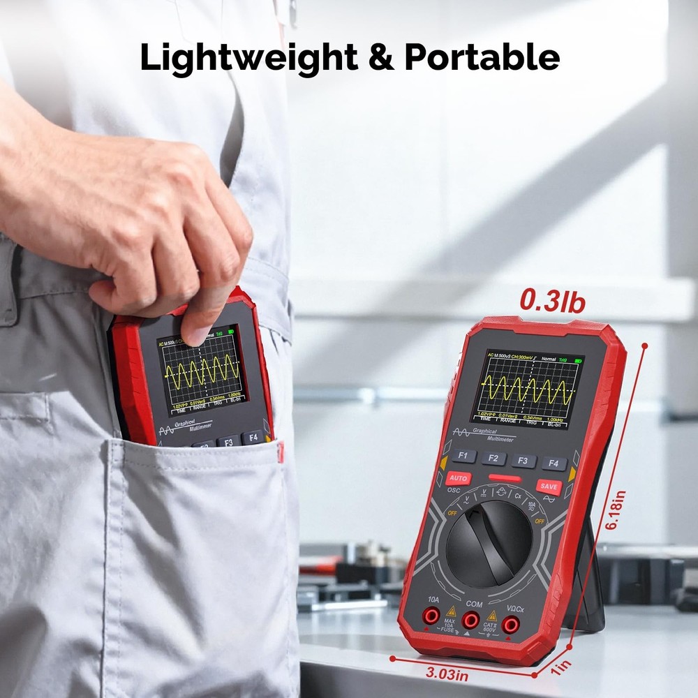 2-in-1 Handheld Oscilloscope Multimeter - 1MHz Bandwidth 2.5MS/s Sampling Rat...