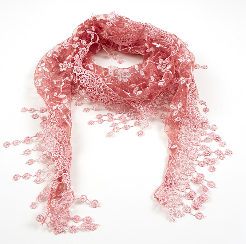 Chapel Veil with Tassels - Rose