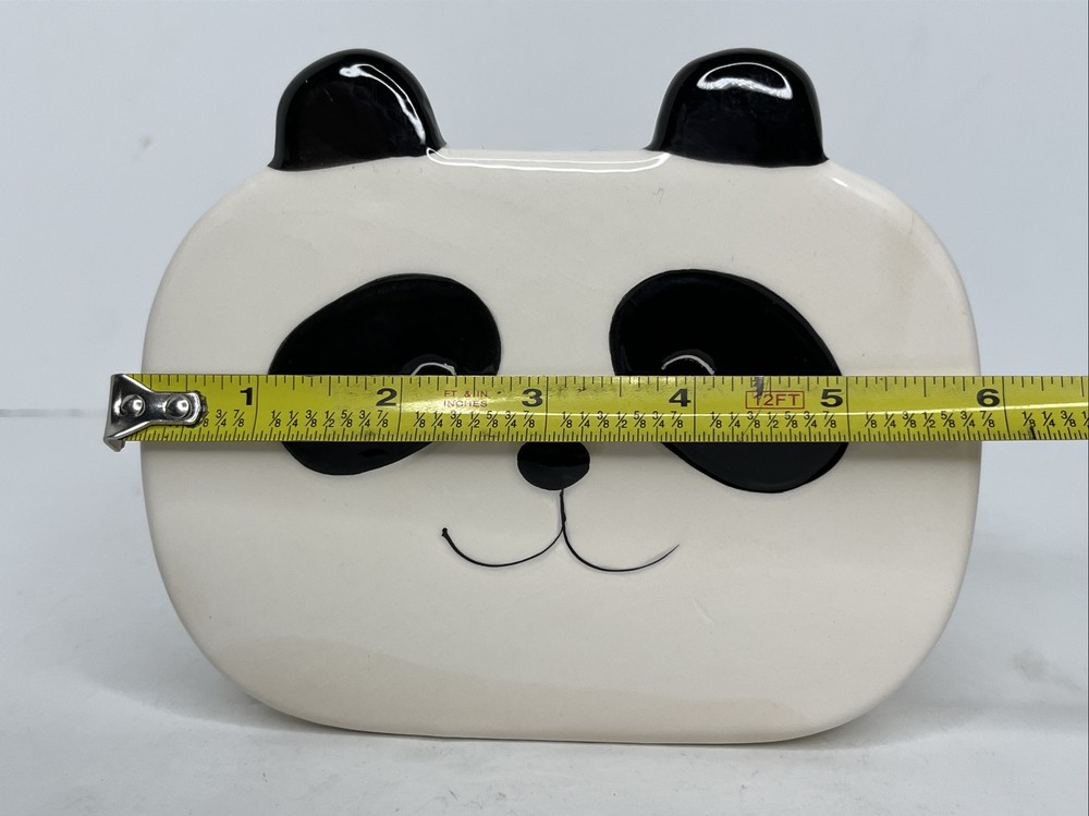 Isaac Jacobs Ceramic Panda Head 2-Section Multipurpose Organizer Caddy Vase READ