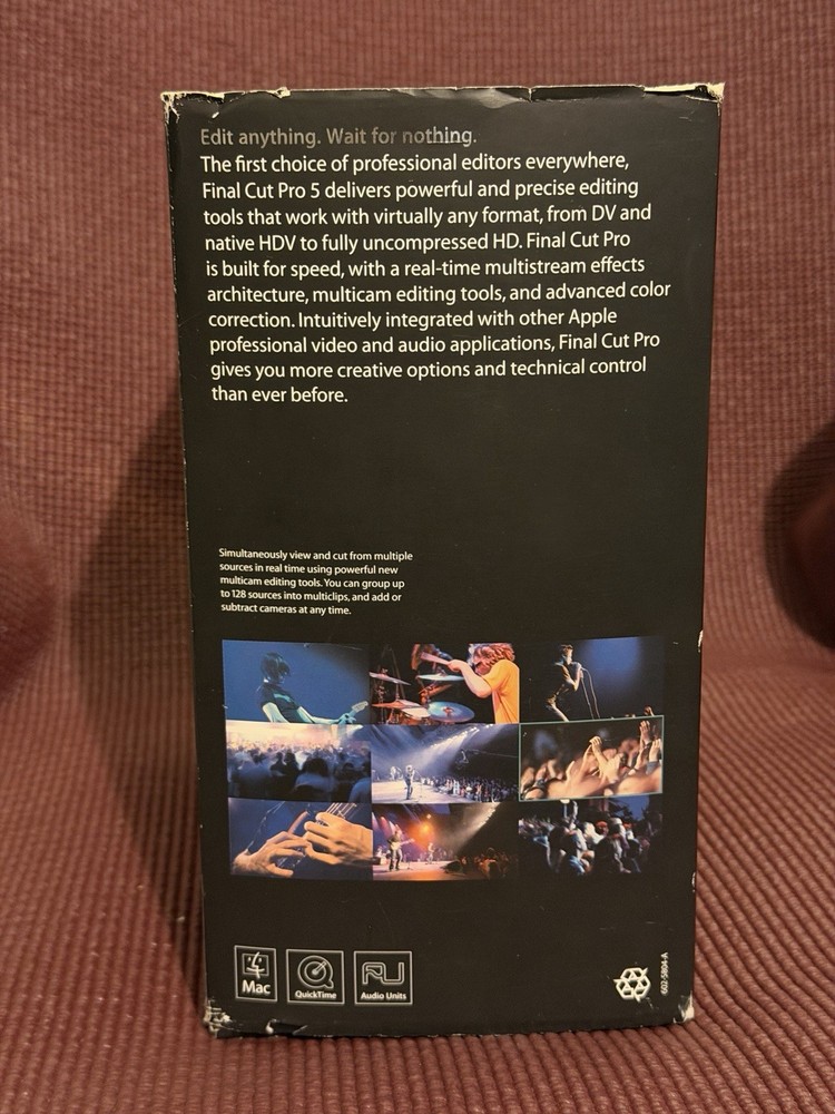 Apple Final Cut Pro 5 - Sealed DVD, Manuals, Box - NO Serial Number