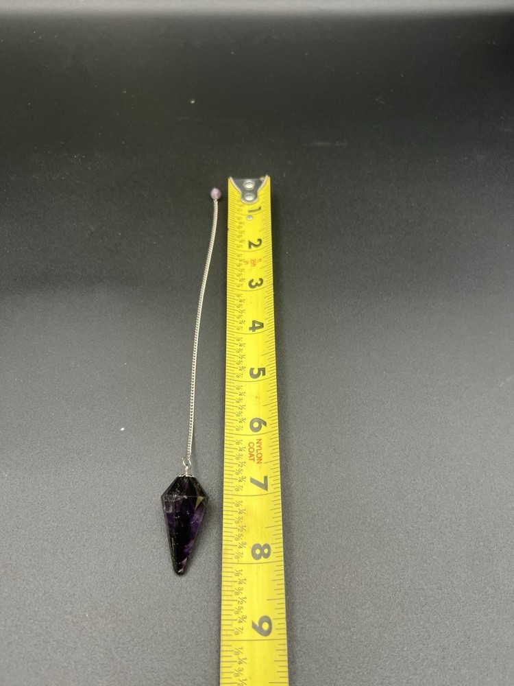 Amethyst Crystal Pendulum Faceted Point Healing Divination Dowsing Tool