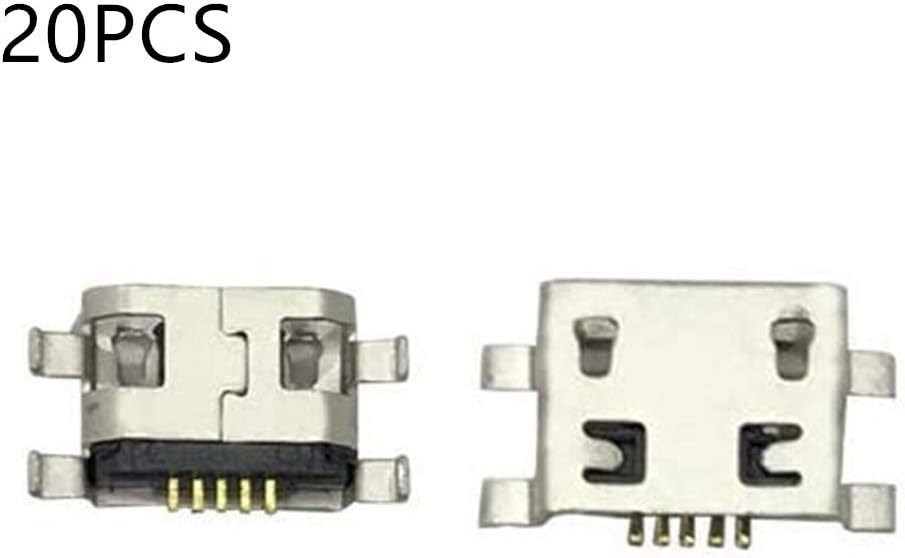 Micro USB Type B Female Socket 180 Degree 5-Pin SMD SMT Jack Connector silver