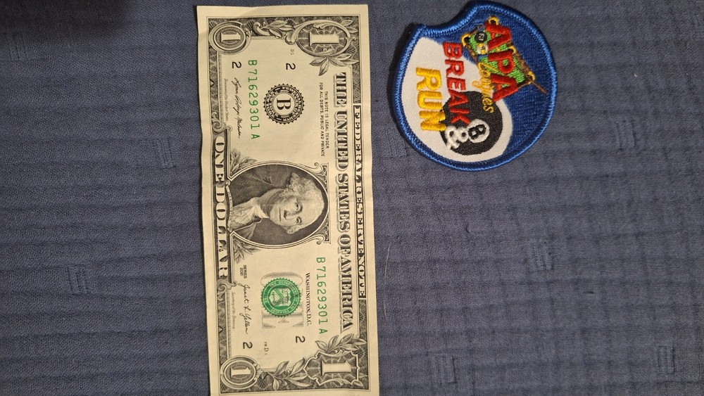 APA Pool Leagues Break & Run patch. New