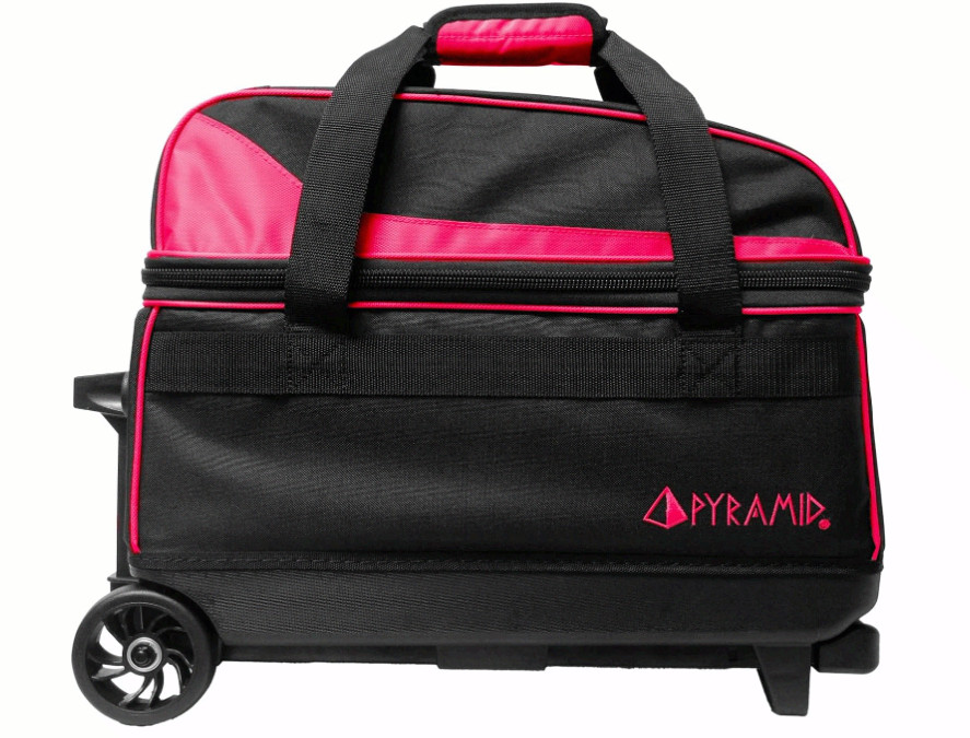 Prime Double Roller Bowling Bag, 2 Ball, Shoe Compartment, Locking Handle 40inXL