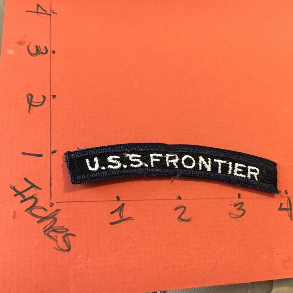 US NAVY SHOULDER STRIP TAB rocker Patch USS FRONTIER