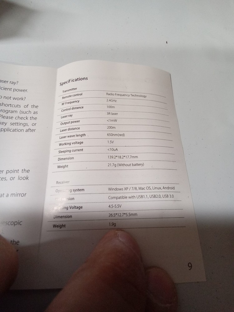 ELEKETE WIRELESS PRESENTER WITH LEASER POINTER PRESENTATION CLICKER,330FT