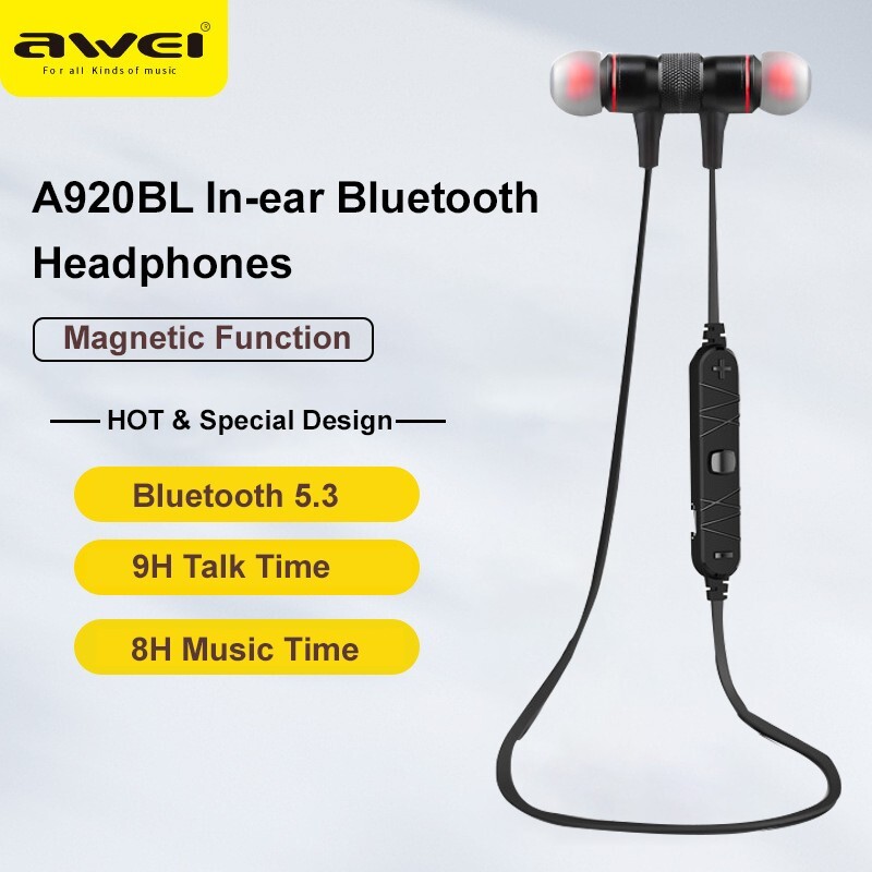 Awei A920BL Bluetooth Wireless Earphone Sport Earbuds HandsFree Headset Earphone