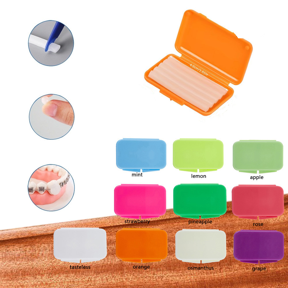 50/100Pks 10 Fruit Scent Dental Orthodontics Ortho Wax For Braces Gum Irritation