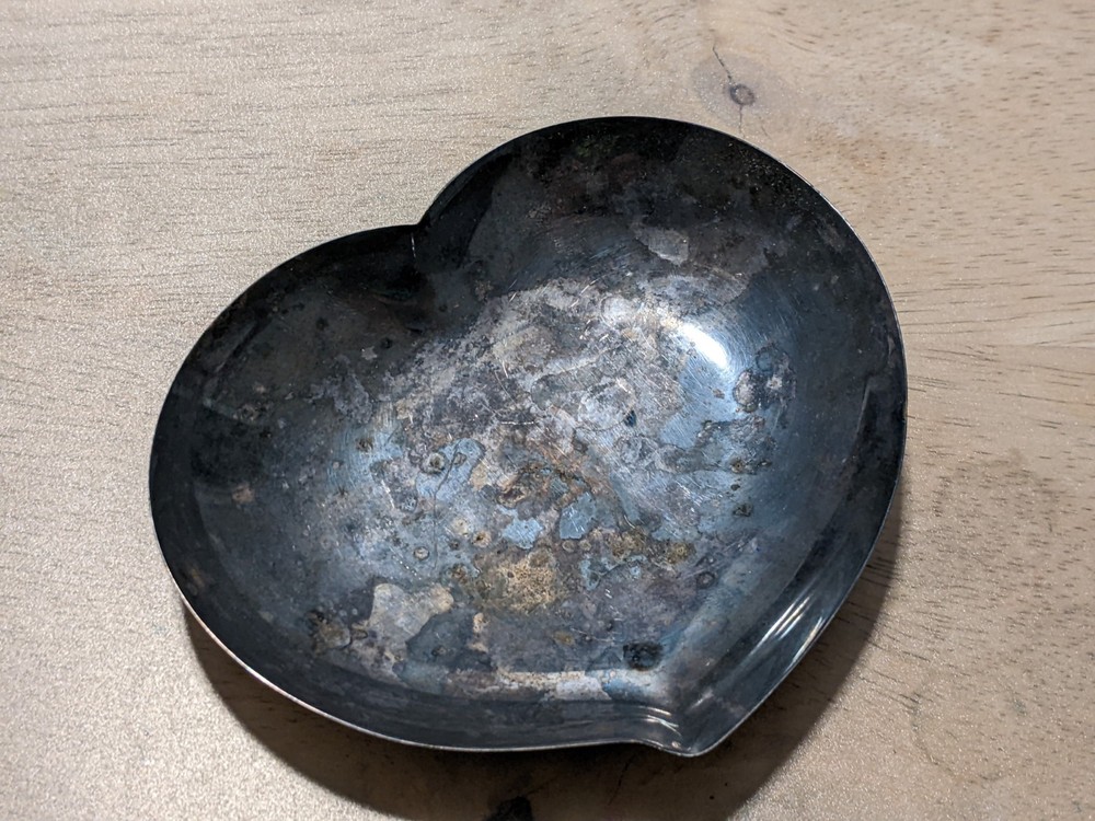 Three Crown Swedish Silver Plate Heart Shaped Candy/Nut/Olive Dish Royal Hickman