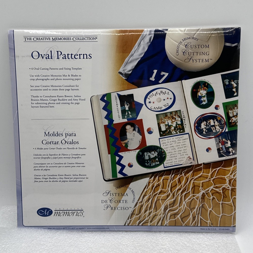 Creative Memories 4 OVAL PATTERNS Custom Cutting System 2003 #6214610403 SEALED