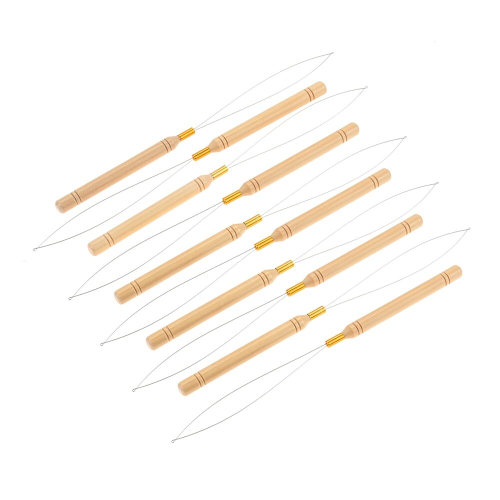 10Pc Hair Extension Loop Needle Threader 22.3cm Pulling Tool for Beaded Bracelet