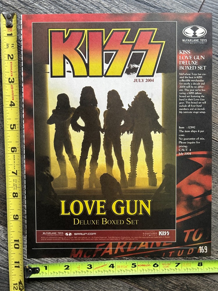 KISS Ad Advert Love Gun McFarlane Toys Figure Box Set Vintage Kiss Memorabilia