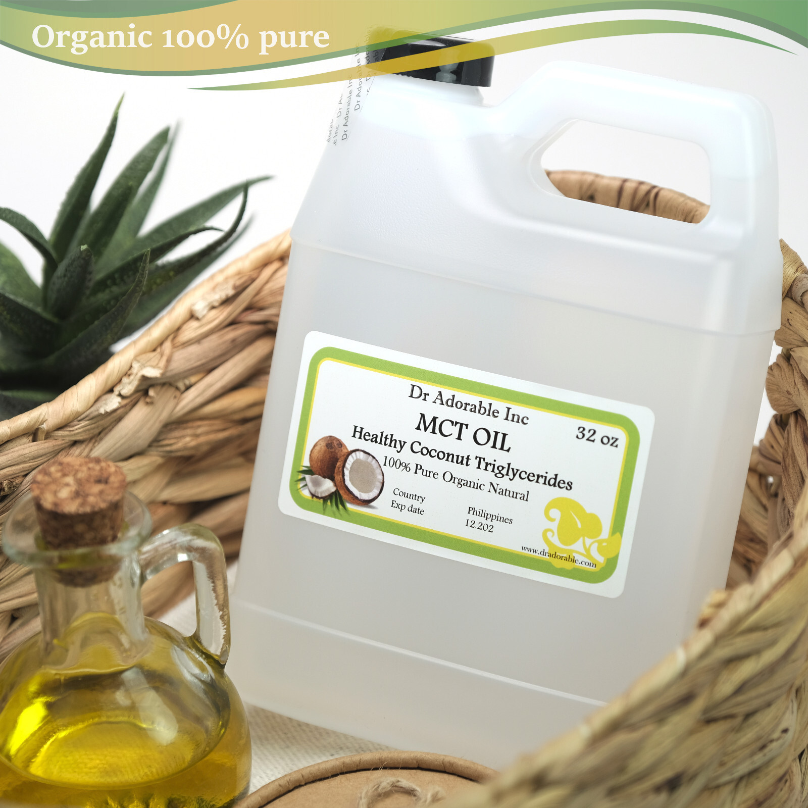 32 OZ PURE PREMIUM MCT OIL 100% COCONUT SOURCED VEGAN NATURAL by DR.ADORABLE