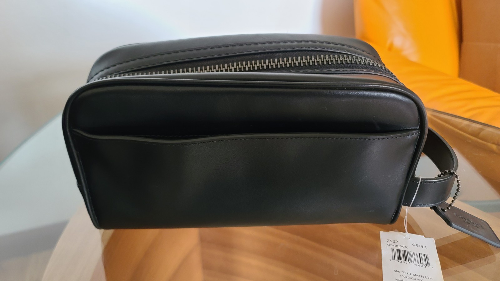 Coach Smooth Black Leather Small Travel Kit 2522 New York NWT 8 3/4" X 5"