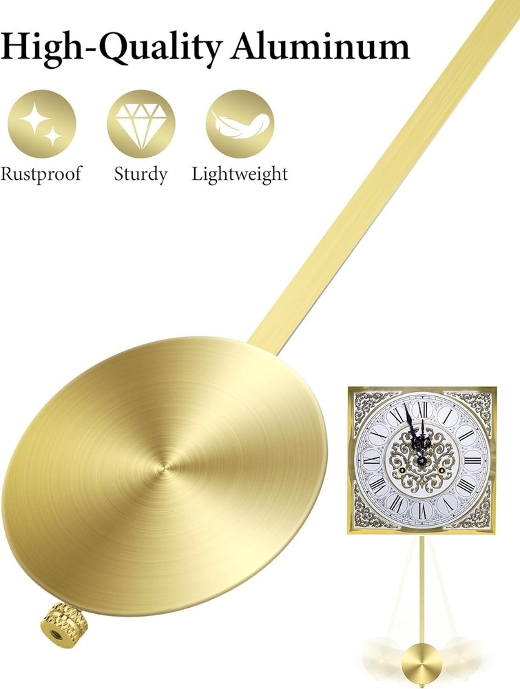 NiHome Quartz Wall Clock Pendulum - Gold Replacement