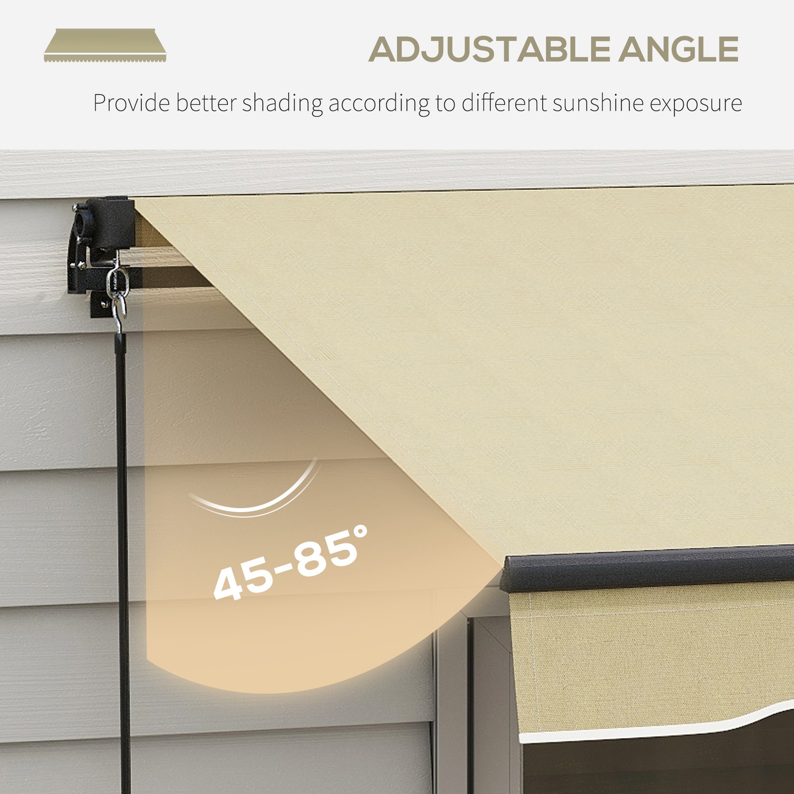 Outsunny 16' x 10' Patio Retractable Awning Sunshade Shelter, Beige