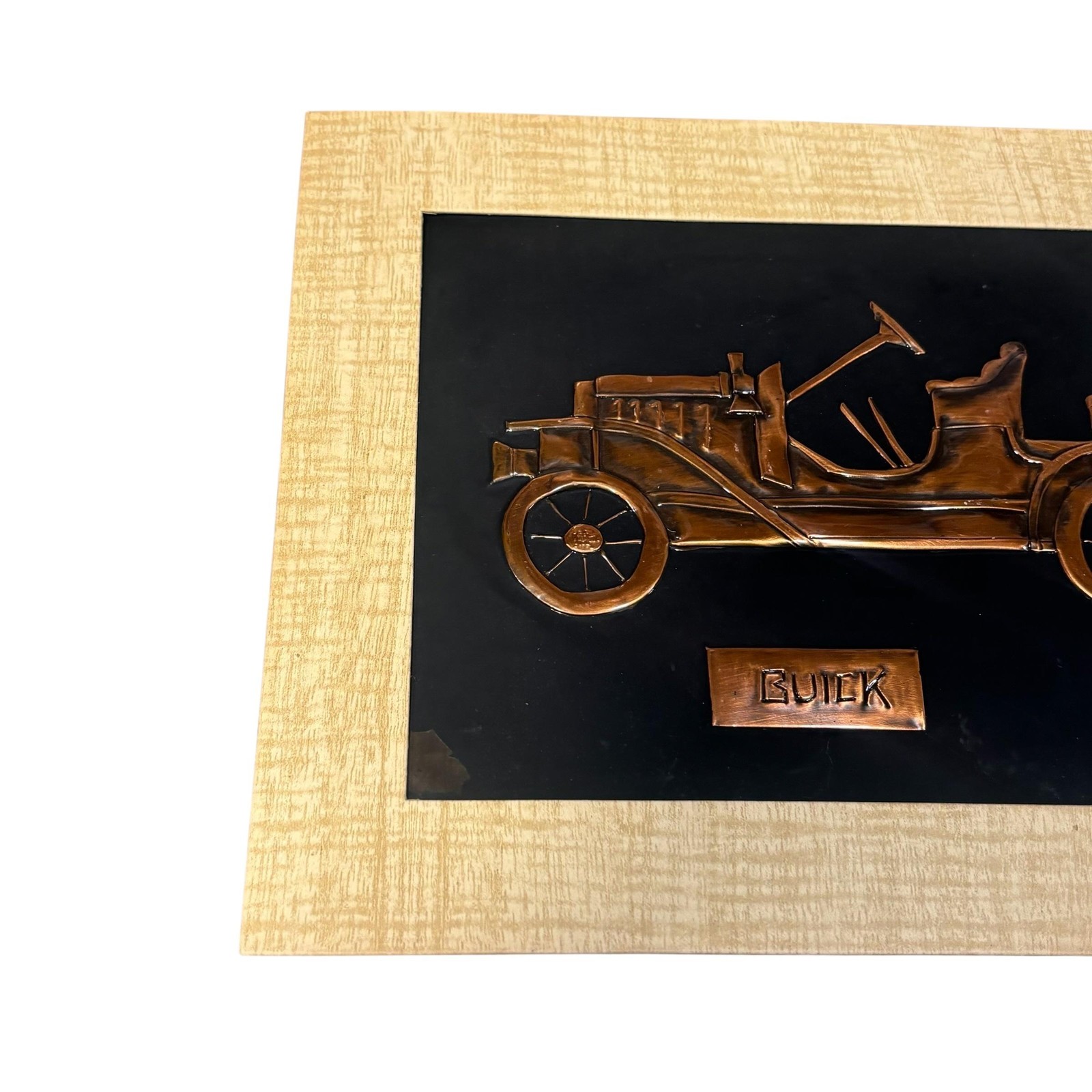Vintage Buick Copper Car Wall Art Plaque Relief Retro Garage Decor