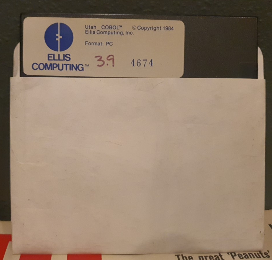 Utah Cobol Software By Ellis Computing PC 1984 5 1/4" Disk
