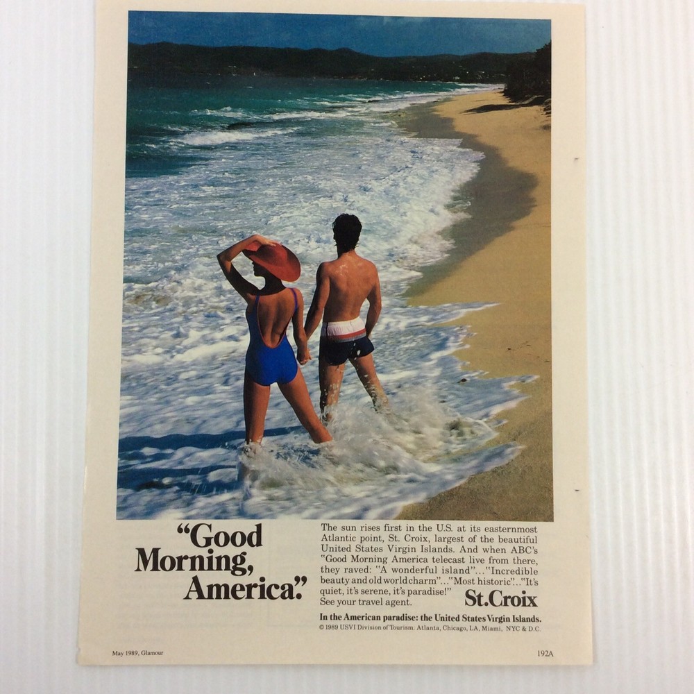 Vintage Print Advertisement St Croix American Paradise 1989