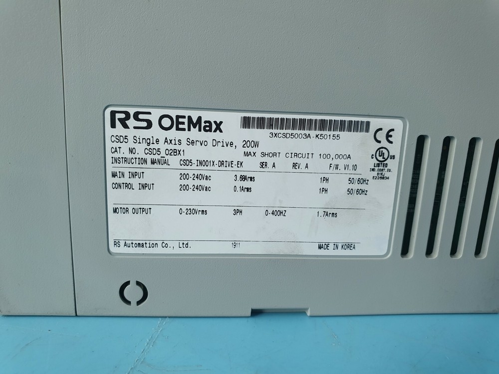 RS OEMAX CSD5_02BX1 SERVO DRIVER