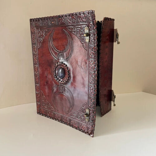 Leather 3 Ring Binder Grimoire Binder Leather Binder Cover Notebook Offic Folde