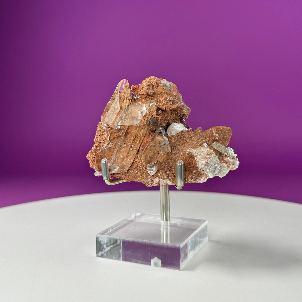 Selenite on Matrix (Bermejillo, Durango, Mexico) (Includes Silver Stand)