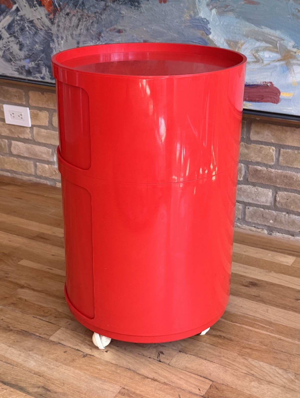 1970 Kartell Componibili Space Age Plastic Storage Unit Side Table Vtg Italy Mcm