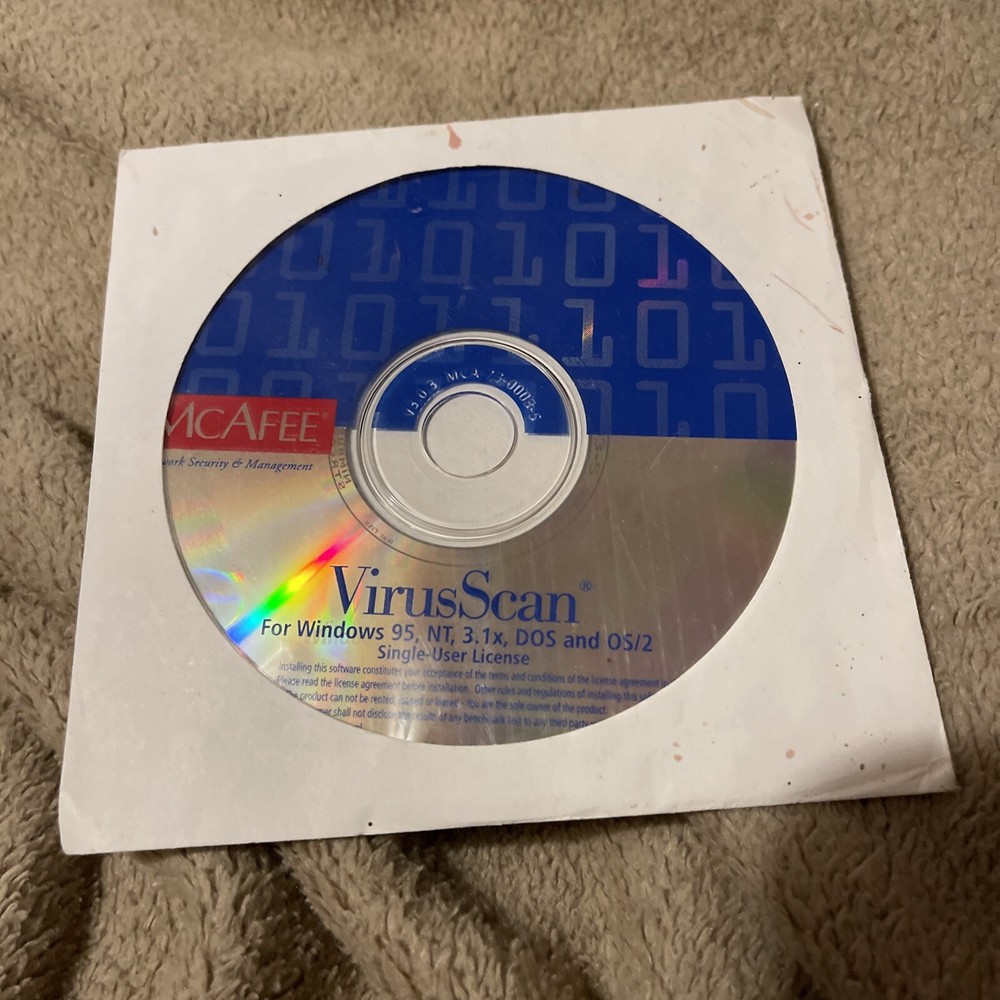 McAfee Virus Scan for Windows 95/98 Disc Only