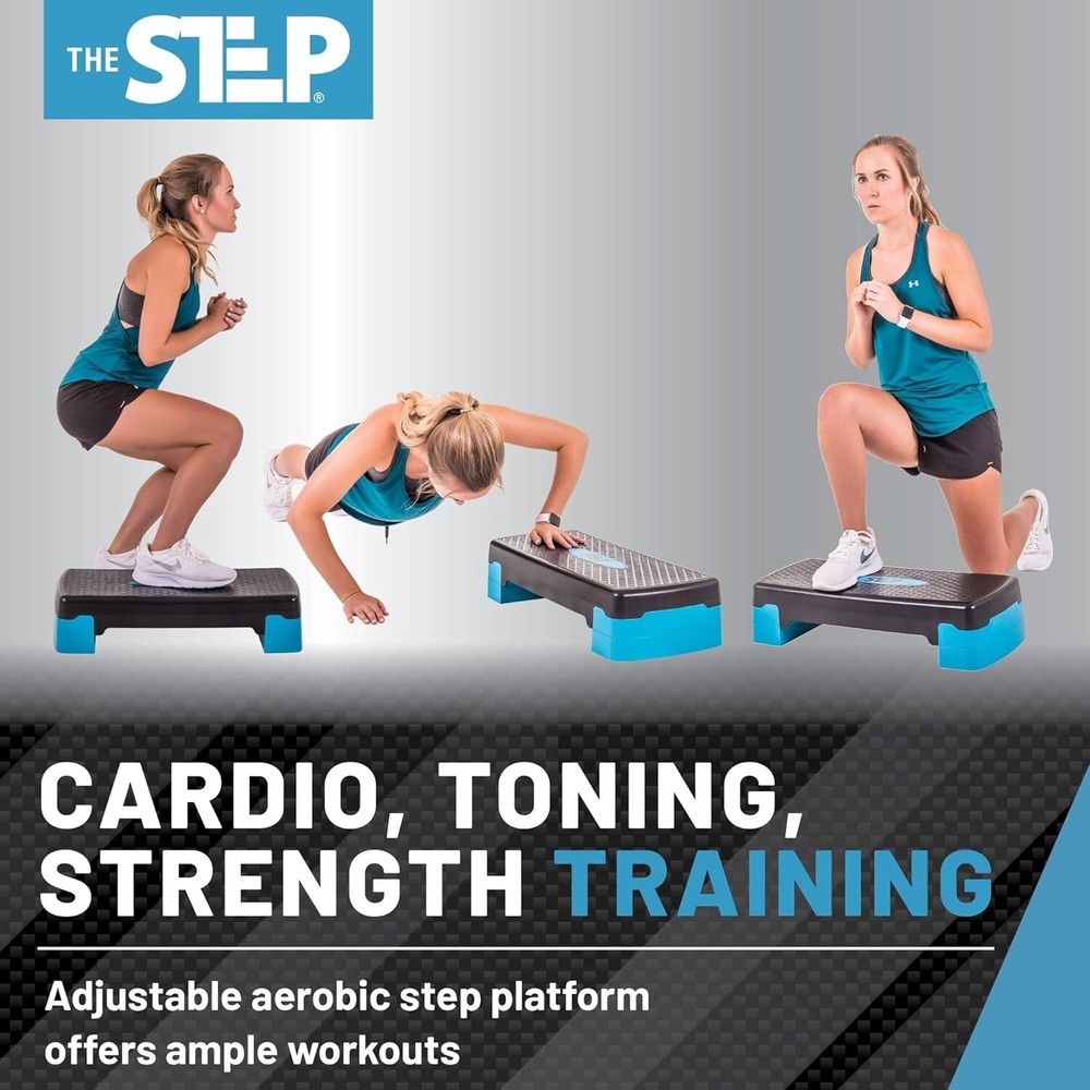 Adjustable Aerobic Step Platform for Home Workouts - Max 400 lbs Capacity