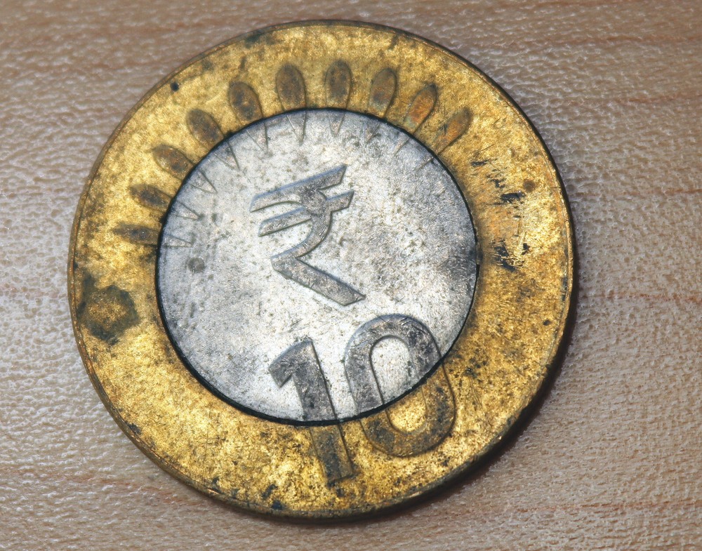 2015 India 10 Rupees Noida Mint Bimetallic