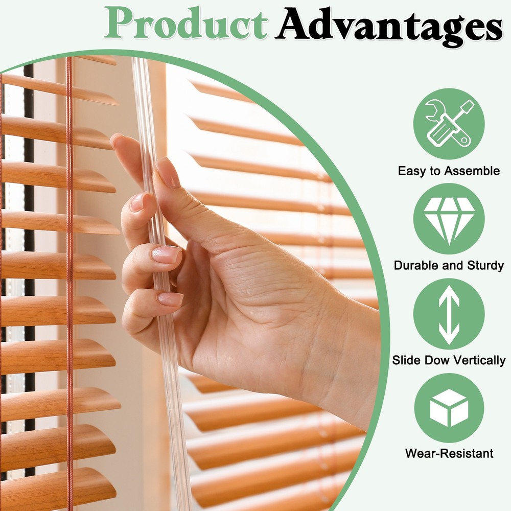2Pcs 46" Blinds Wand Replacement Combinable Blinds Tilt Wand with Hook White