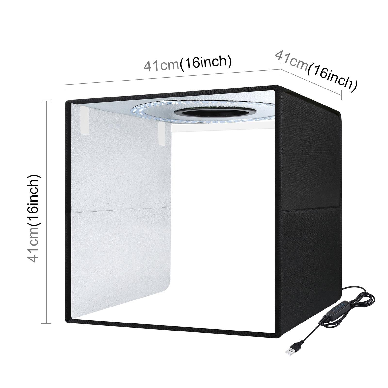 TzezFoz 16x16in Folding Portable Photo Lighting Upgrade 16x16 inch, 16*16in