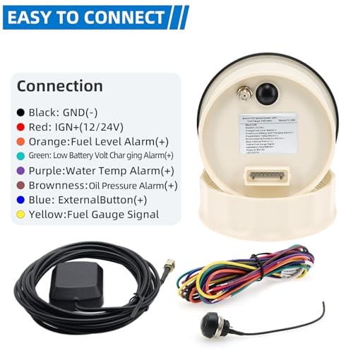 85mm GPS Speedometer Fuel Gauge/Voltmeter, GPS Speedometer Switchable Black