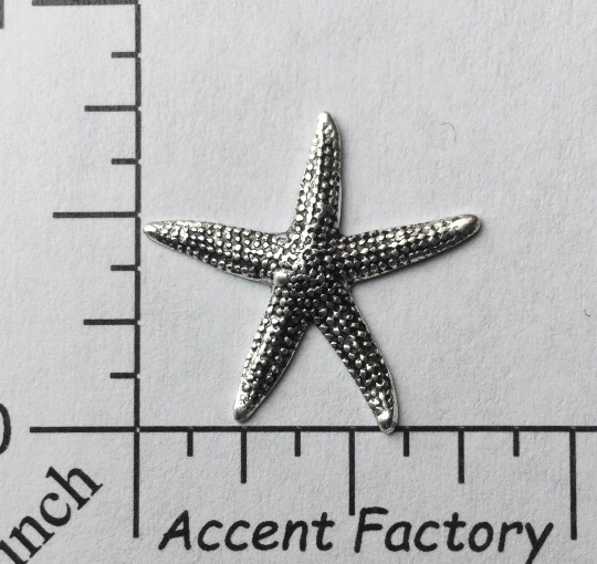 46634 3 Pc Matte Silver Oxidized Small Starfish Jewelry Finding
