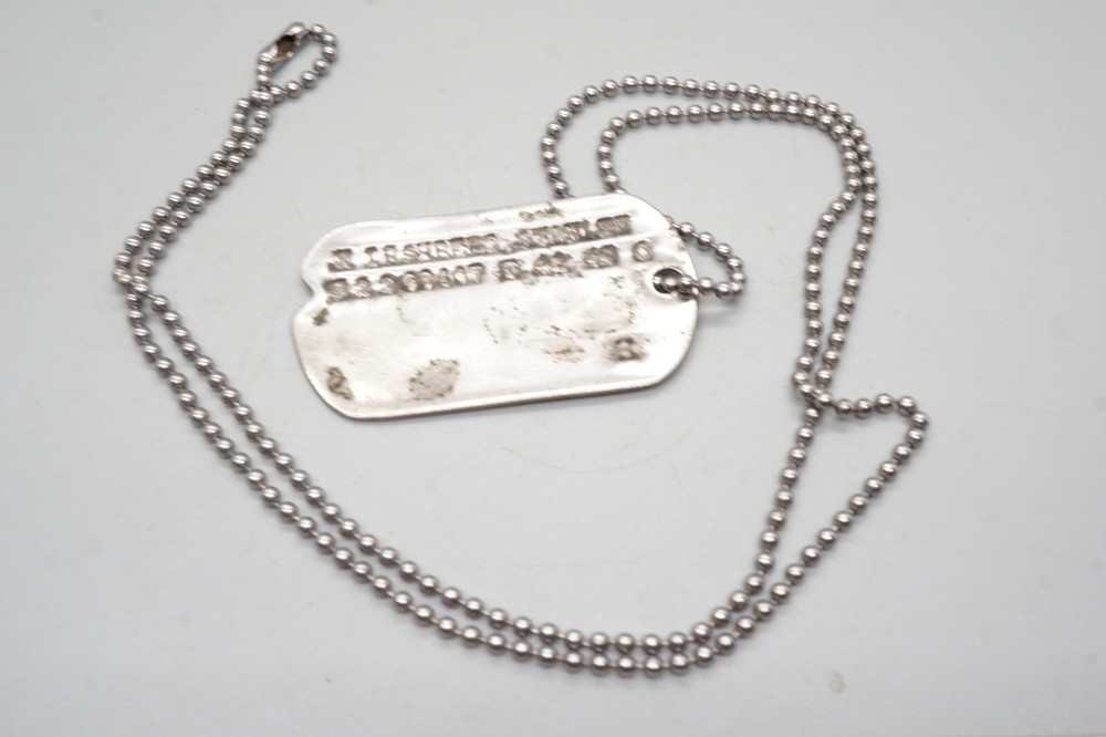 WWII 1942-1943 Army Jewish Hebrew Dog Tag T42 43 With Bead Chain - VERY RARE