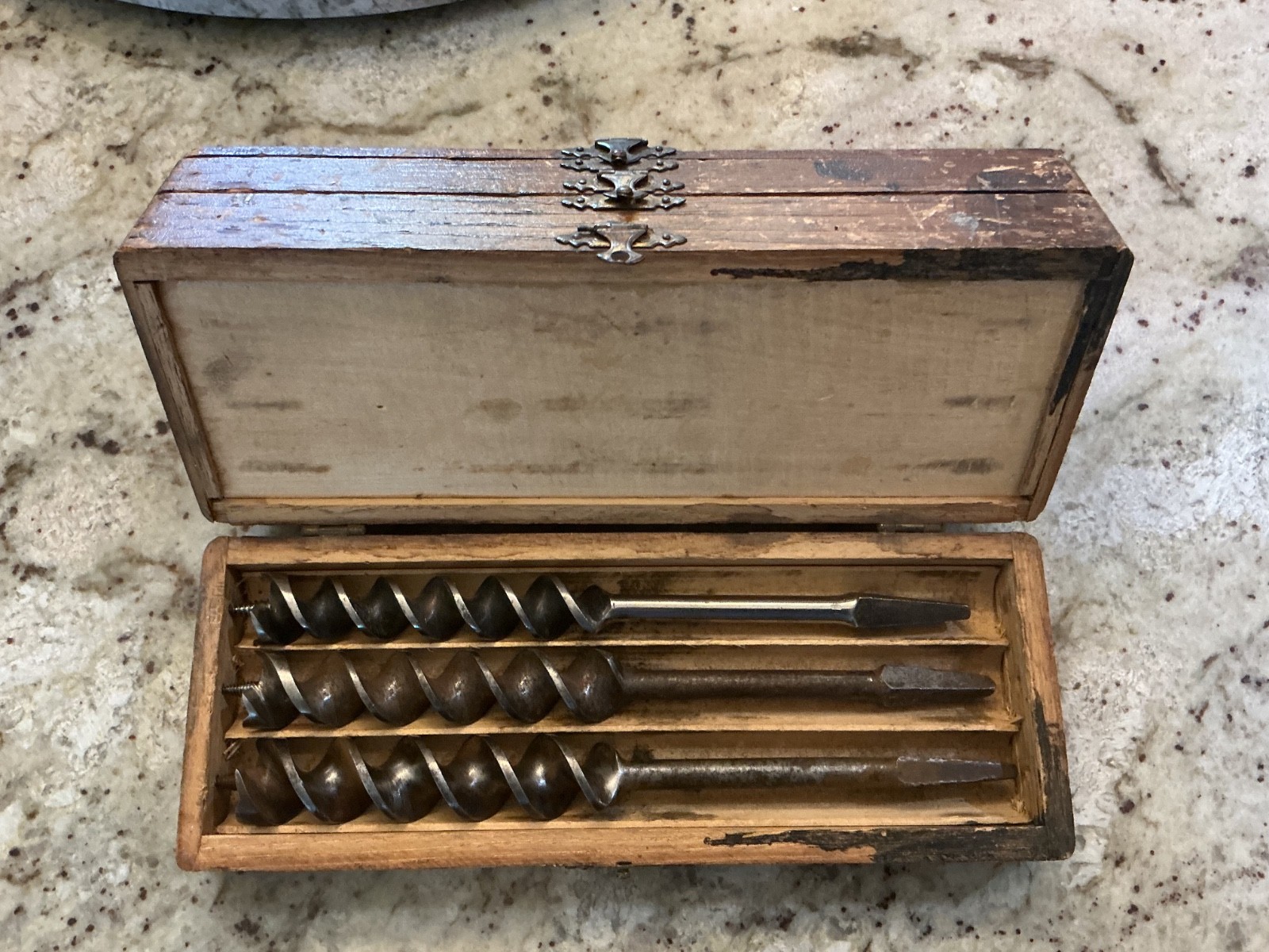 Russell Jennings 13-Piece Auger Bit Set with Box Pre-Stanley. Chester Conn Set
