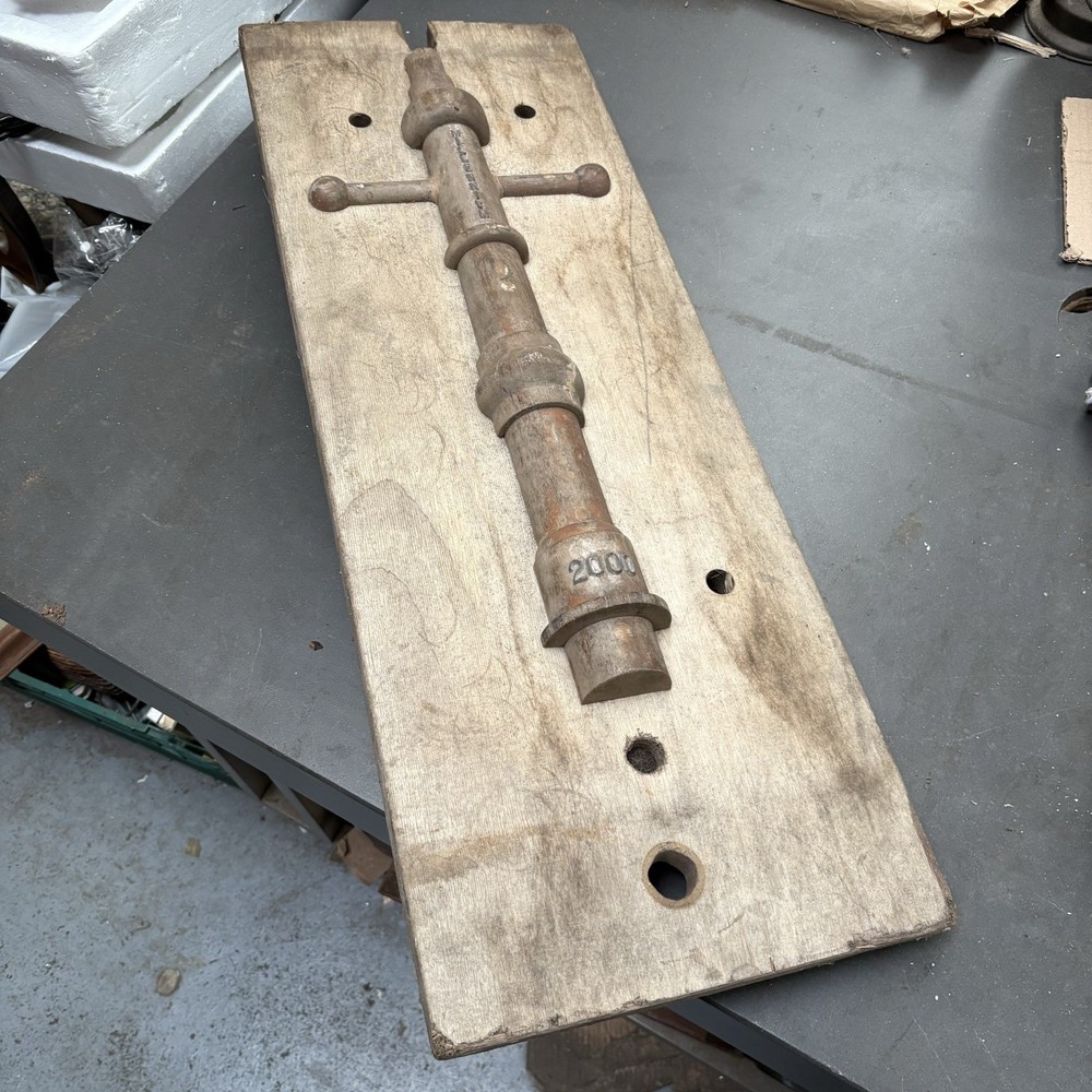 Vintage Foundry Mould Form Industrial Pattern Millennium 2000 Post Sand Casting