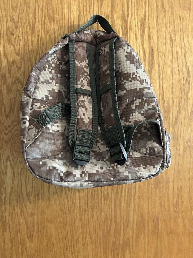 Camouflage Small Backpack With American Flag Patch