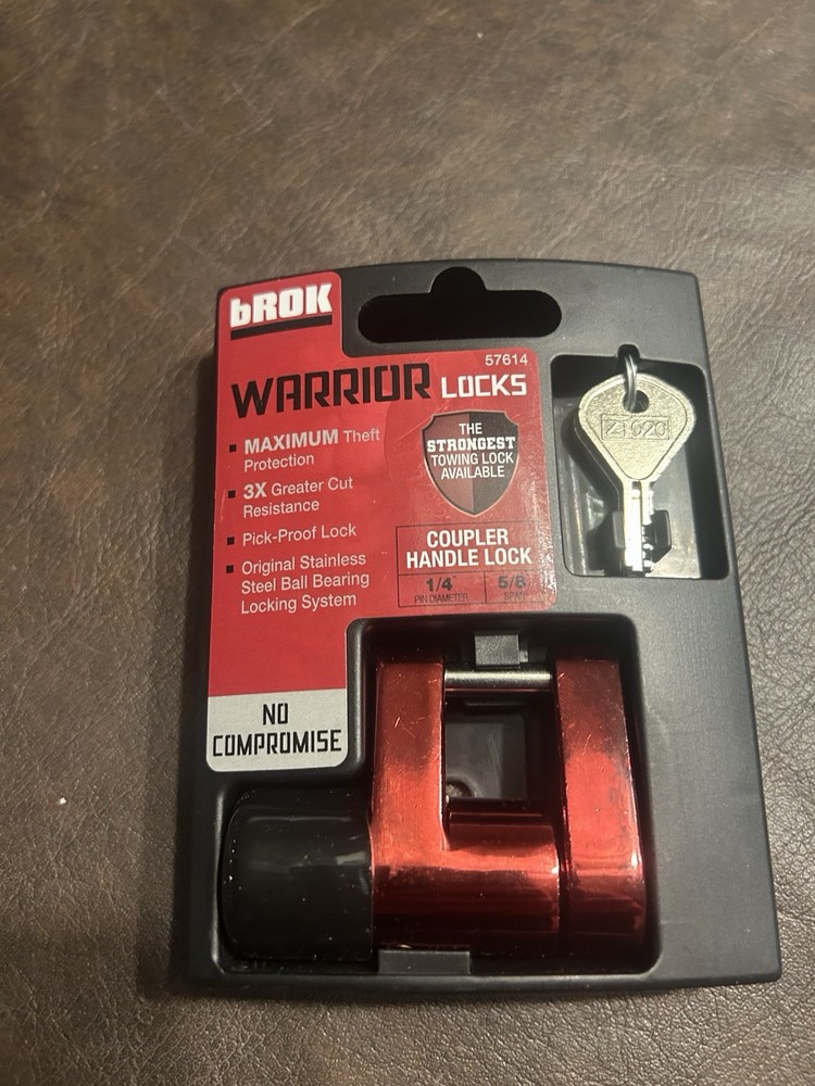 bROK Warrior Coupler Handle Trailer Lock ¼” Pin ⅝” Span Pick Proof