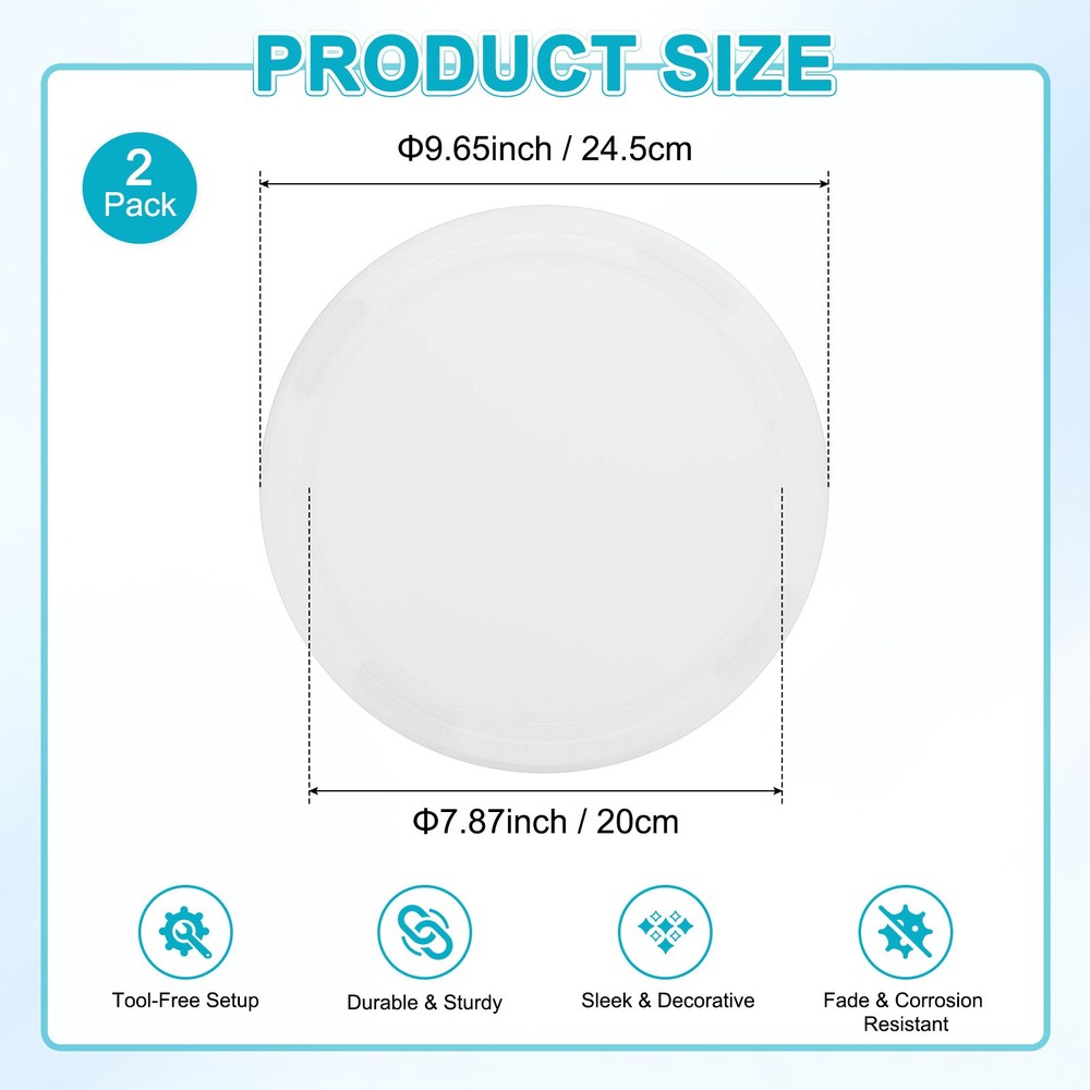 2-Pack Access Panel for Drywall, 8x8 Inch Round Plastic Removable [White]