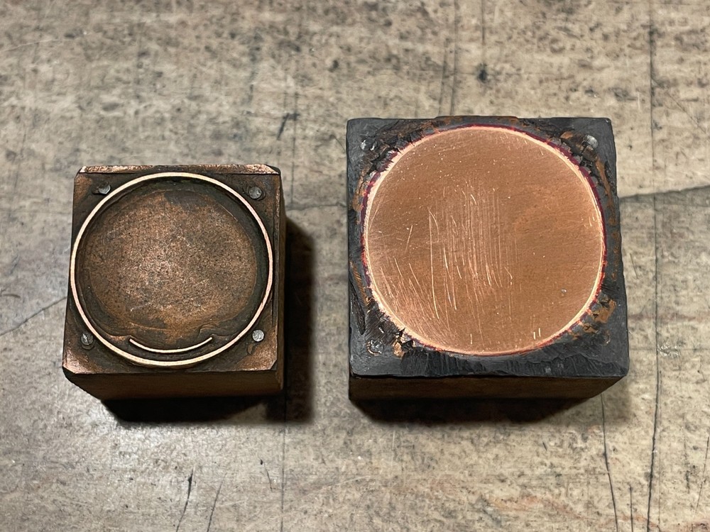 Printing Letterpress Printers Block Copper - Two Circles (1684)