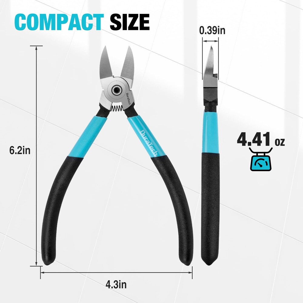 DURATECH Professional Wire Cutter Wire Snips CNC Edges 6" Thickened Flush Cutter
