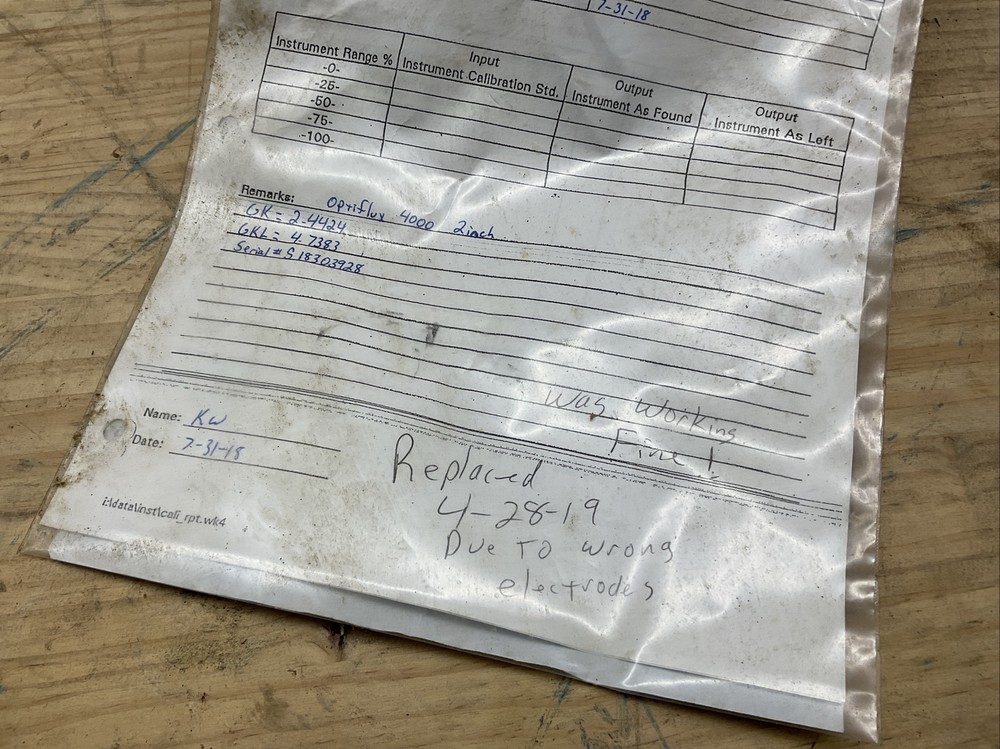Krohne 2” Optiflux 4000 Flowmeter; DN50MM/2 inch
