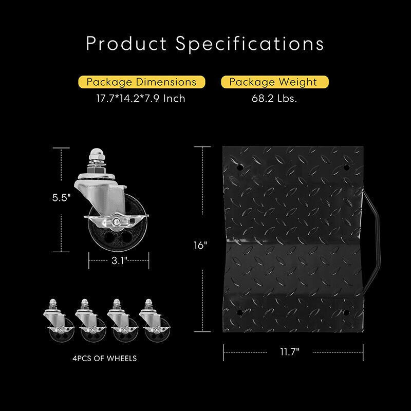 2/4pcs Car Dolly Wheel Heavy Duty Skate Auto Repair Dolly Slide 6000lbs Load