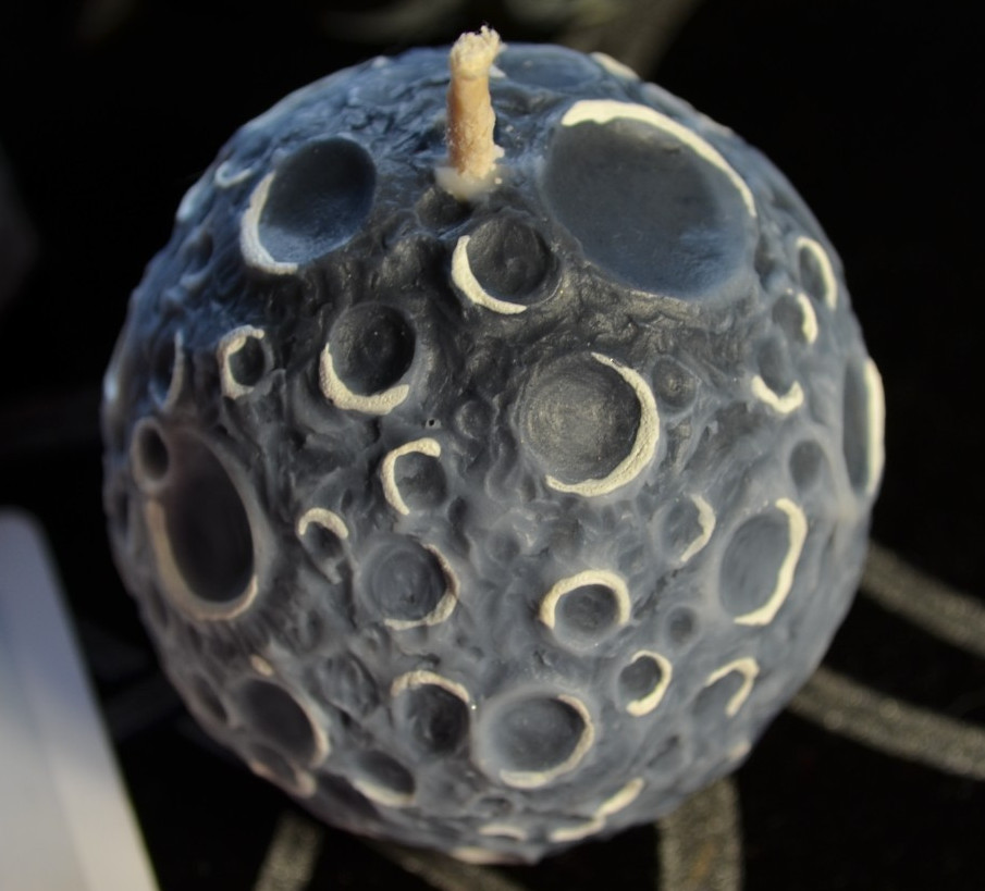 Glow-in-Dark Moon Candle, Intuition, Mystical Night Light Celestial Decor Gift