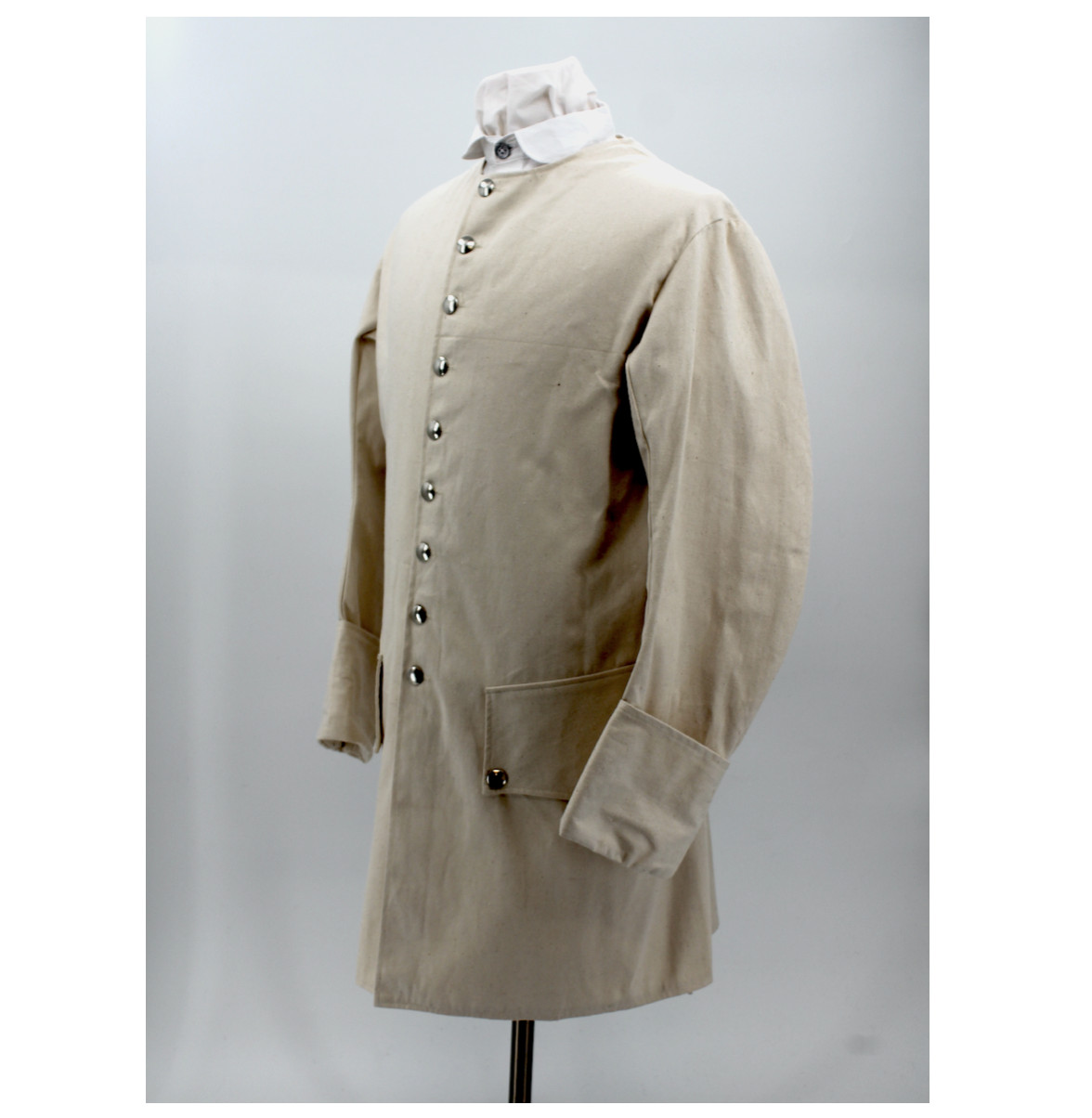 Colonial Period Osnaburg Sleeved Waistcoat - F&I, Revolutionary War - Size 42
